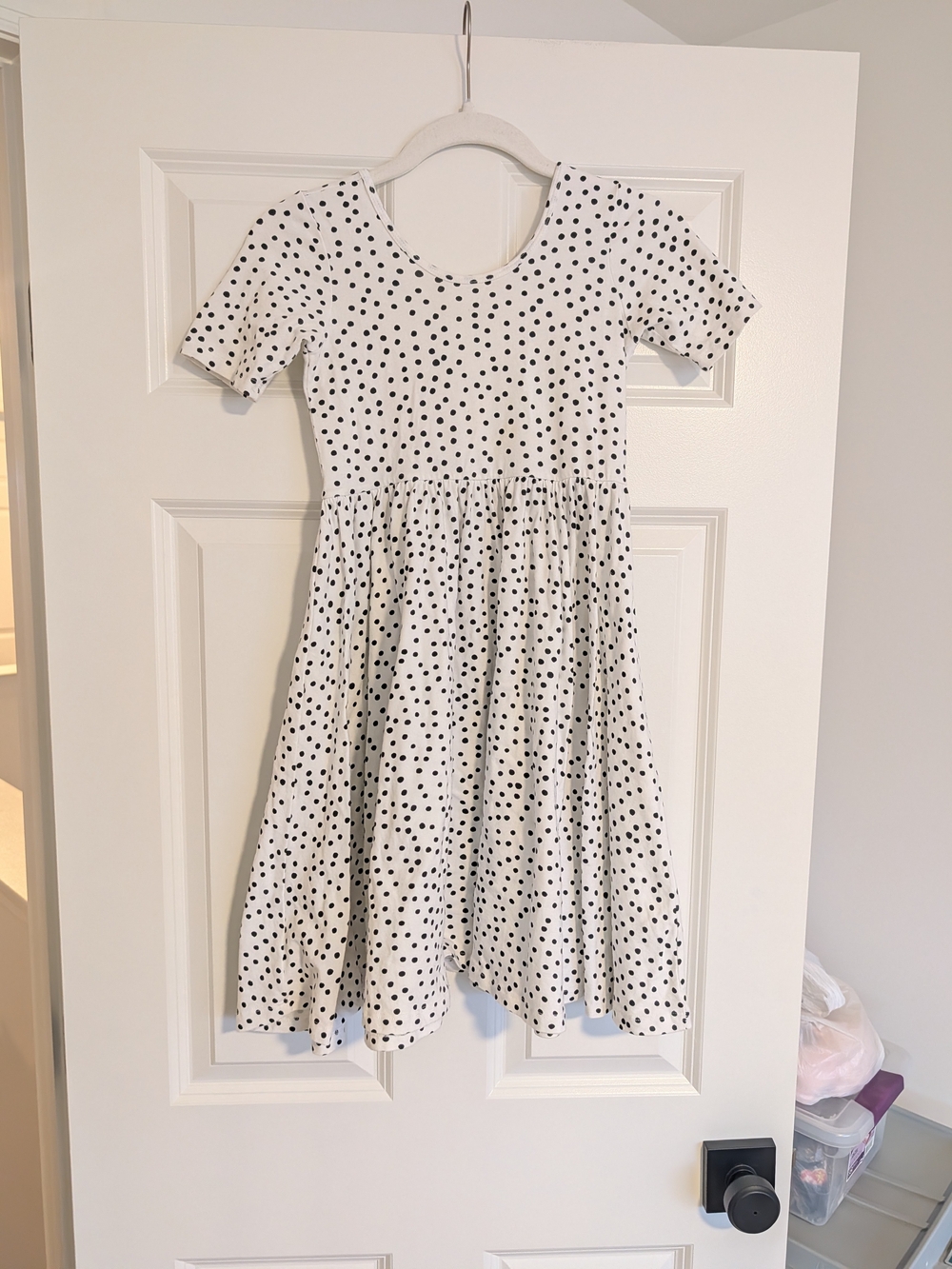 The Short Sleeve Ballet Dress in Ivory Dot by Alice + Ames